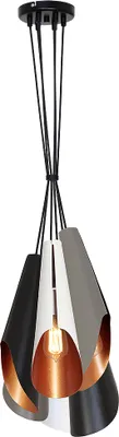 Produktbild von Pendelleuchte Vintage Modern "Calyx" Schwarz Metall 6-flammig Hängelampe Wohnzimmer Esstisch