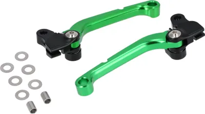 Produktbild von Set: CNC Brems- und Kupplungshebel Schmitt Handanker, Schwarz/Grün - für Simson S50, S51