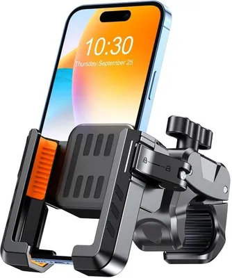 Produktbild von Unyqoos® Universelle Handyhalterung für Fahrrad & Motorrad – 360° drehbar, für Smartphones 4,7–7 Zoll, Lenker Ø 18–36 mm, rutschfeste Silikonpolster