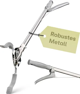 Produktbild von Praknu Greifzange aus Metall - Robuster Greifer für Müll - 95cm lang - Greifarm für Senioren
