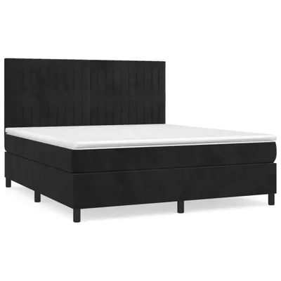 Produktbild von vidaXL Boxspringbett mit Matratze Schwarz 160x200 cm Samt