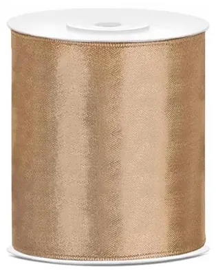 Image de Ruban cadeau en satin or clair 25m 100mm de large
