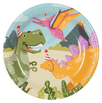 Image de Assiettes en carton Dino Party, 10pc