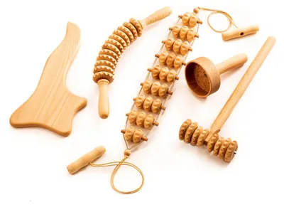 Produktbild von Accessories Maderotherapie Holz Set Massagegerät Rücken Roller Cellulite Lymphdrainage Gerät Schwedische Tasse