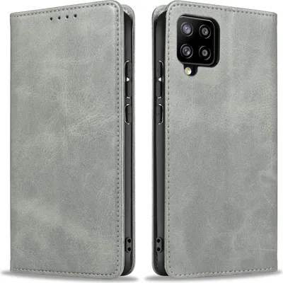 Produktbild von Handyhülle für Samsung Galaxy A42 5G Kunstleder Flip Cover Hülle Handytasche Case Kartenfach Farbe: Grau