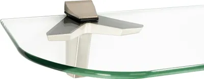Produktbild von Glasregal 6mm + Clip DUO Edelstahloptik, Befestigungsclip :Duo Edelstahloptik, Nachbildung:Klar, Größe :90 x 20 cm