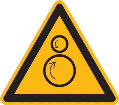 Produktbild von SafetyMarking Warnschild Aluminium SL 100 mm Warnung vor gegenläufigen Rollen