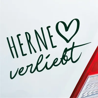 Produktbild von Auto Aufkleber Herne verliebt Herz Stadt Heimat Liebe Car 19x10 cm Dunkelgrün Sticker Heckscheibenaufkleber