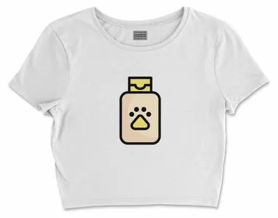 Immagine prodotto di Bona Basics, T-shirt crop basic stampato, donna, 100% cotone, bianco, casual