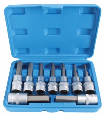 Immagine prodotto di Set di bussole esagonali, inserti a Esagono 1/2" , da 4-17 mm a 80 mm,9 pezzi