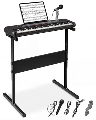 Digitale Piano, 61 Tasten, Kinderkeyboard mit Ständer, Mikrofon