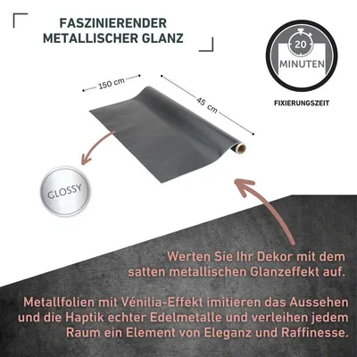 Produktbild von Klebefolie Metall anthrazit - 45x150cm
