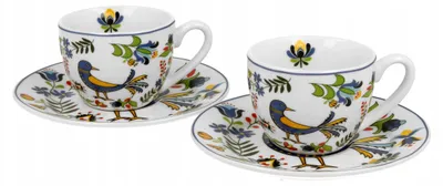 Produktbild von Duo Kaszubski Ptaszek Porzellan Espresso Tassen-Set 2x90ml