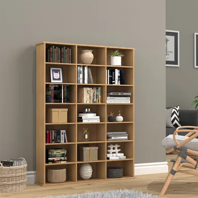 Produktbild von VCM Holz CD DVD Standregal Bücherregal Medienregal Raumteiler Deko Regal Megosa M