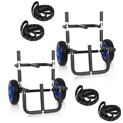 Produktbild von Jiubiaz Surfwagen Transportwagen Doppel Foldable and Padded, 59X42X54cm, Aluminium Frame, Includes 2 Tie Down Straps