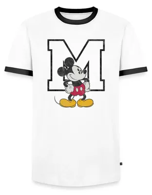 Produktbild von Mickey & Minnie Klassisch Mit M Männer Kontrast T-Shirt, XXL, Weiß/Schwarz