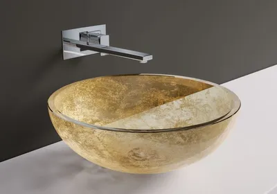 Produktbild von Casa Padrino Luxus Kristallglas Waschbecken Schale Gold Ø 44 cm -  Italy