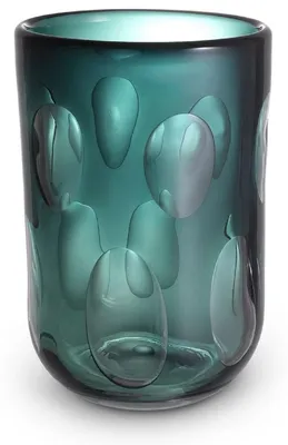 Produktbild von Casa Padrino Luxus Deko Glas Vase Grün Ø 23,5 x H. 33 cm - Elegante mundgeblasene Blumenvase - Wohnzimmer Deko Accessoires