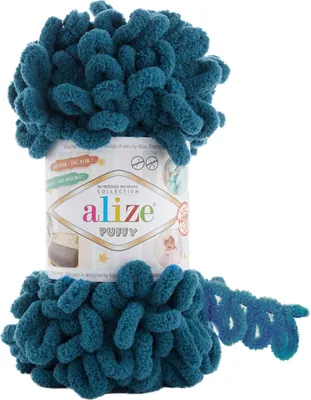 Produktbild von Alize Puffy Strickgarn für nadelloses Stricken mit vorgefertigten Schlaufen ca. 9m/100g