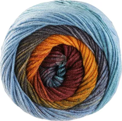 Immagine prodotto di Lana Grossa COOL WOOL BIG COLOR Classic in pura Lana extrafine Colore 4034 - Marrone cannella/giallo