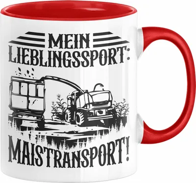 Produktbild von Lieblingssport Maistransport Tasse Geschenk Landwirt Bauer Geschenkidee Landwirtschaft Kaffee-Becher Häferl (Rot)