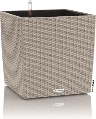 Zdjęcie produktu dla Donica Doniczka Lechuza Do Domu Na Taras CUBE Cottage 50/50/50 jasny szary