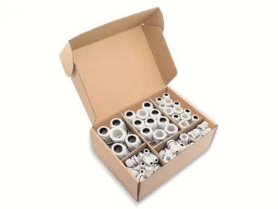 Produktbild von QUADRIOS, 2102CA114, Kabelverschraubungs-Set, Weiss - Metrisch, 60 teilig