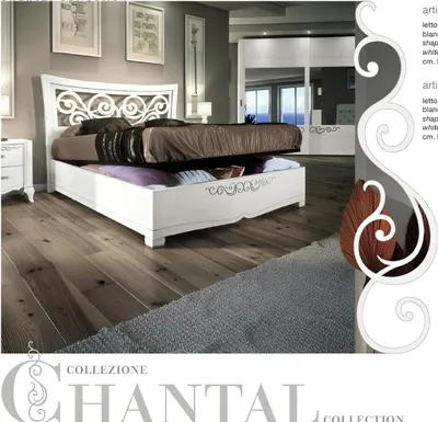 Produktbild von Bettgestelle Doppelbett Bett Luxus Betten Holz Bettrahmen Weiß Design Modern Neu