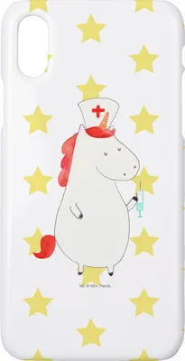 Produktbild von Mr. & Mrs. Panda Iphone 10 Handyhülle Einhorn Krankenschwester - Weiß - Geschenk, Krankenhaus, Ärztin, X, Krankenpflegerin, Cover, Krankenpfleger, Hülle, Unicorn, Handy