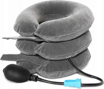 Produktbild von Aufblasbares Nackenkissen mit Pumpe - Ergonomisches Reisekissen für Flugzeug & Auto