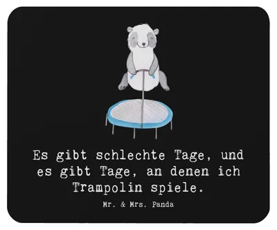 Produktbild von Mr. & Mrs. Panda Mauspad Panda Trampolin springen - Schwarz - Geschenk, mousematte, Turnen, pc, Fitnessstudio, Mouse Pad, mousepad