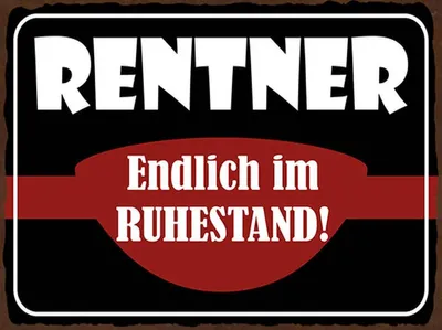 Produktbild von vianmo Holzschild 30x40 cm Rentner Endlich im Ruhestand