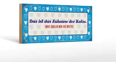 Produktbild von Holzschild Spruch 27x10 cm Das ist das Zuhause vom Katze Schild