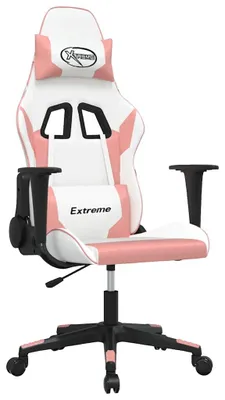 Produktbild von vidaXL Gaming-Stuhl Weiß und Rosa Kunstleder