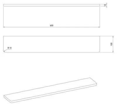 Produktbild von Sapho ABELINE Rockstone-Ablage 600mm, Weiß matt
