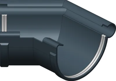 Produktbild von Dachrinne Halbrund 100mm Einzelteile | Außenecke Innenecke Winkel 135° 8-Eck Anthrazit | Kunststoff PVC Fallrohr DN60 | Gartenhaus Carport Terasse