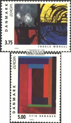 Produktbild von Briefmarken Dänemark 1993 Mi 1052-1053 (kompl.Ausg.) postfrisch Zeitgenöss.Kunst