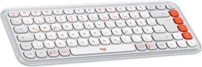 Produktbild von Logitech POP ICON KEYS, Mini, Kabellos, Bluetooth, Scherenschalter, QWERTZ, Weiß