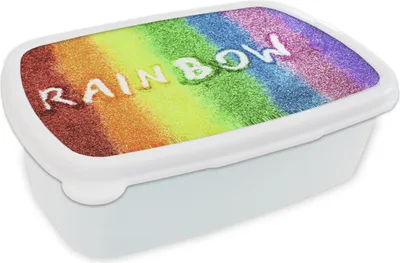 Produktbild von KitchenYeah® Lunchbox Brotzeit Brotdose 17x11 cm Regenbogen Kinder Brotzeitdose - Lunch Box - Kinder - Sandwich-Box - Schulbox - Lunch Boxen