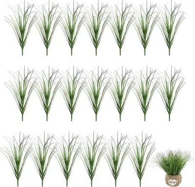 Immagine prodotto di Fasci di erba sintetica, 20 pezzi, 30 cm, resistente ai raggi UV, erba sintetica per esterni, erba sintetica da esterno, resistente alle intemperie, erba decorativa per esterni, interni ed esterni