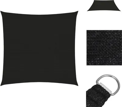Image de vidaXL Voile d'ombrage 160 g/m² Noir 5x5 m HDPE - Parasols & Protection solaire