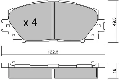 Produktbild von AISIN BPTO-1014 Bremsbeläge Satz Vorne Bremsklötze für TOYOTA Yaris Schrägheck (P9) für DAIHATSU Cuore VI (L251, L250, L260)