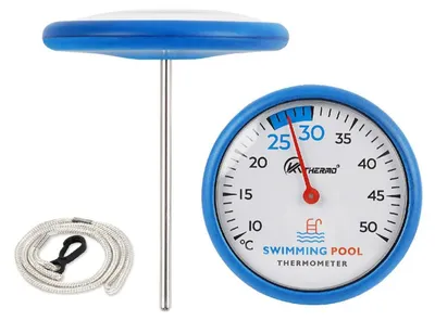 Produktbild von INF Schwimmendes Luxus-Scheiben-Poolthermometer - Großes leicht ablesbares digitales Display, 304 Edelstahl & Glas, batteriefrei, misst -10℃ bis 50℃