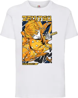 Obrázek produktu pro Dětské Triko Demon Anime Slayer Zenitsu Agatsuma, 3-4 Jahr - 104 / Bílý