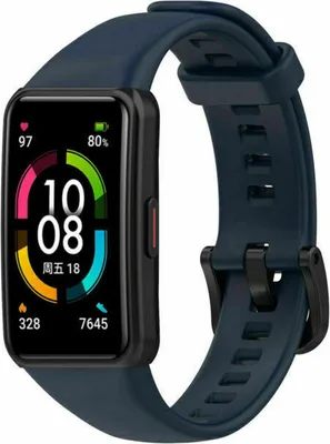 Produktbild von Strap-it Huawei Band 6 Silikonarmband (Dunkelblau)