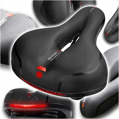 Imagen del producto de Sillín para bicicleta - Sillín para bicicleta de montaña - Unisex - Doble suspensión - Cuero sintético impermeable - 25,5 cm - Rojo