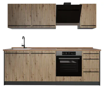 Immagine prodotto di Cucina componibile Vicco R-Line Rovere artigianale/Antracite 220 cm, PL Rovere, Model 67062
