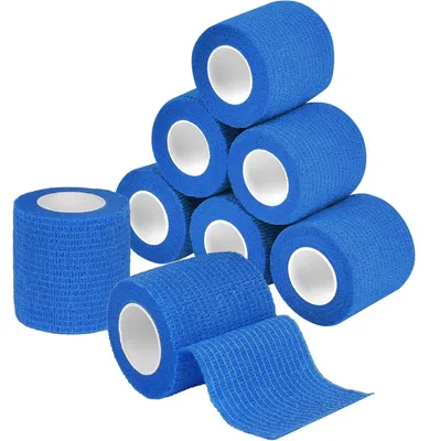 Productafbeelding van ACWOO Zelfklevende verbandrollen, 8 stuks, 5 cm x 4,5 m, elastische verbanden voor sport, hand, voet, huisdieren, koningsblauw