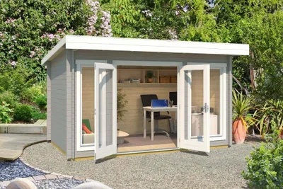 Produktbild von Gartenhaus Outdoor Life Dorset 1 inkl. Fußboden 430 x 320 cm carbongrau