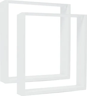 Produktbild von Natural Goods Berlin Möbelkufen RECHTECK, Tischkufen, Tischbeine, Tischgestell, Esstisch, Bank, Couchtisch, Weiß, B40xH43 cm, 2 Stück